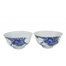 1007   A Pair of Qian-Long Blue and White Bowls
